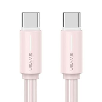 USAMS Kaapeli USB-C/USB-C 1m SJ734 60W vaaleanpunainen/pinkki YU Series SJ734USB04 (US-SJ734)