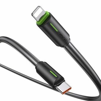 USAMS Kaapeli USB-C/Lightning 1m SJ732 musta/black YU Sarja SJ735USB01 (US-SJ735)