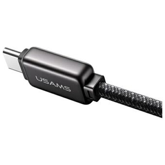 USAMS Kaapeli USB-C - USB-C 100W 1.2m Sinkkiseos Nopea Lataus Datakaapeli Meteor-sarja SJ744USB02 (US-SJ744)