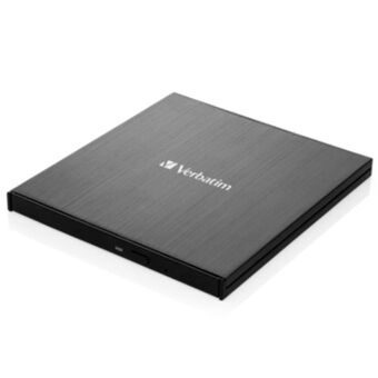 Verbatim Ulkoinen Slimline CD/DVD -kirjoitin USB-C + USB-C/USB-C -kaapeli USB-A 3.2, musta/black 43886