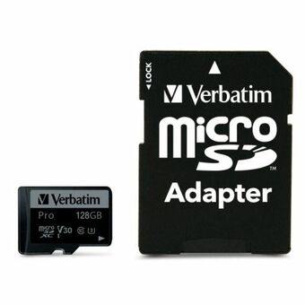 Verbatim Karta microSD 128GB + adapteri Pro U3 musta/black 47044