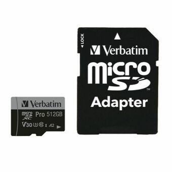 Verbatim MicroSD-kortti 64GB + sovitin Pro U3 musta 47042.