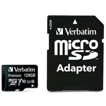 Verbatim Karta microSDXC 128GB V10 + sovitin musta/musta 44085.