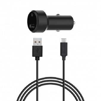 Ładowarka sam. Xqisit USB-USB-C 2,4A musta/black 31528