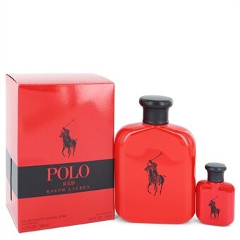 Polo Red by Ralph Lauren - Gift Set -- 4.2 oz Eau De Toilette Spray + 0.5 oz Mini EDT - miehille