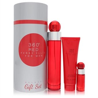 Perry Ellis 360 Red by Perry Ellis - Gift Set -- 3.4 oz Eau De Toilette Spray + .25 oz Mini EDT Spray + 3 oz Shower Gel in Tube Box - miehille