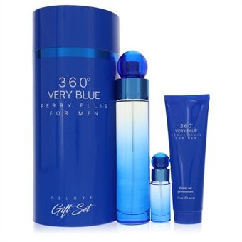 Perry Ellis 360 Very Blue by Perry Ellis - Gift Set -- 3.4 oz Eau De Toilette Spray + .25 oz Mini EDT Spray + 3 oz Shower Gel - miehille