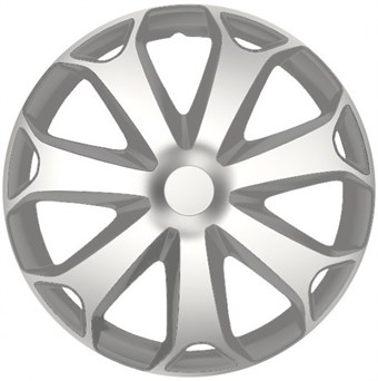 Hubcap Mega 13 tuuman ABS hopea / musta