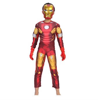 Iron Man - Kostajat - Pukulapset - Sis. Naamio + puku - Medium - (120-130 cm)