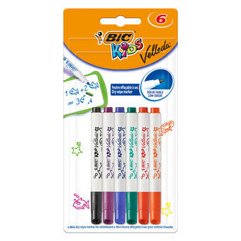 BIC Velleda Kids Whiteboard -tussit, 6 kpl.