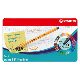 Stabilo point 88 metallirasia fineliners, 50 kpl.