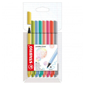 Stabilo pointmax fineliners pastelli, 8 kpl.