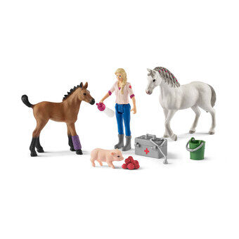 schleich FARM WORLD Eläinlääkäri vierailee tamman ja varsan luona