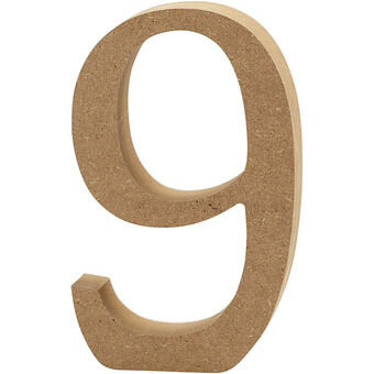 Numero 9 mdf 13cm, 1kpl.