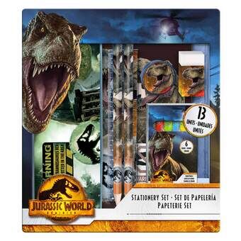 Jurassic World kirjoitustarvikesetti, 13 kpl.