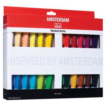 Amsterdam akryylimaali, standardisetti, 24 osaa.