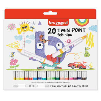 Bruynzeel Kids Twin Point -huopakynät, 20 kpl.