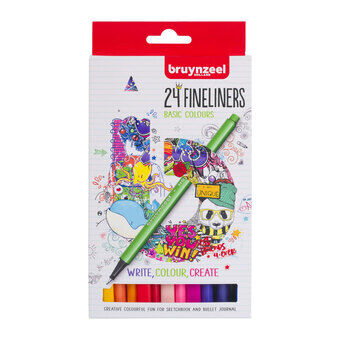 Bruynzeel fineliners, 24 kpl.