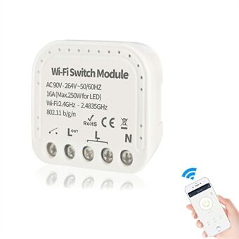 Ty-WIFI-S02 APP -kaukosäädin WiFi Smart Light Switch Relay DIY -se-itse-moduuli Työskentele Alexa Echo Google Homen kanssa