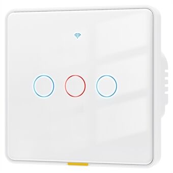 MG-KG110 3 Gang WiFi+433 Dual Mode Touch Smart Switch Tuya APP Voice Control Wall Light Switch, EU Plug  /  Valkoinen