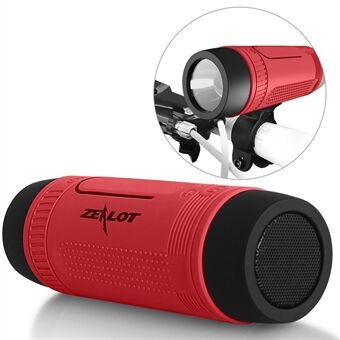 ZEALOT S1 Outdoor Bike Mount Vedenpitävä langaton Bluetooth-kaiutin taskulampulla / Power Bank / TF / FM-toiminto