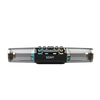 SOAIY SH19 HiFi Kaiutin Tietokonepeli BT Subwoofer RGB Light Key Bass Sound Bar Stereo Musiikkisoitin Äänilaatikko TF Card Port 3,5mm Audio Input PC Kannettava Älypuhelin Tabletti - US Plug