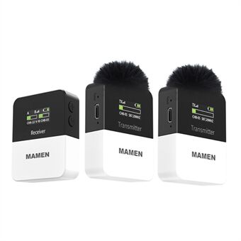 MAMEN KT-W1 Mini UHF Langaton Lavalier-mikrofoni Kohinanvaimennus Äänitallennus Mikrofoni DSLR-kameralle Puhelimelle Vlogiin Haastatteluun