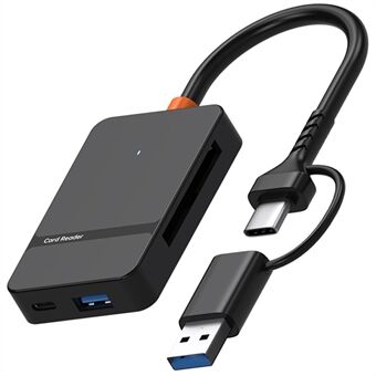 ADS-316 Huawei / Xiaomi / Samsung 8-in-1 Kortinlukija Type-C + USB-A SD / TF / MS / CF1 / Type-C / USB 3.0 U Levyjenlukuadapteri