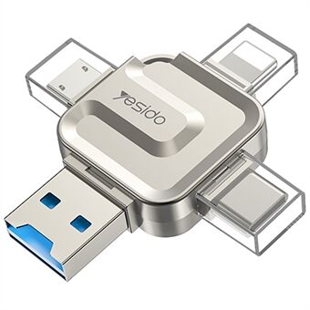 YESIDO GS23 USB 3.0 Korkeanopeuksinen Kortinlukija 4 in 1 TF Kortinlukija Kannettava Muistikorttisovitin