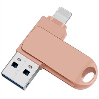 2 in 1 Kortinlukija 128GB OTG USB-muistitikku 8Pin + USB 3.0 -portilla U-levy iPhoneen, tietokoneeseen ja PC:hen