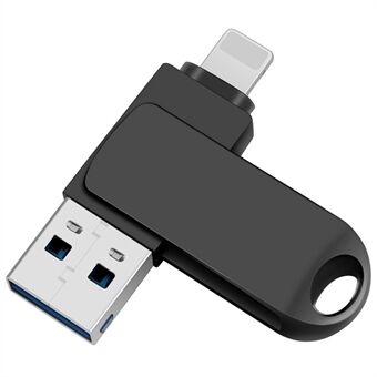 2 in 1 Kortinlukija 64GB OTG USB-muistitikku, jossa 8Pin + USB 3.0 -portti U-levy iPhonelle, tietokoneelle ja PC:lle