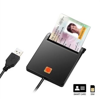 ROCKETEK SCR1 USB 2.0 -älykortinlukija ID SIM -lukija Pankkikortti-sovitin