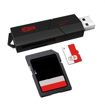 KAWAU C307DUO 2-in-1 USB 3.0 muistikortinlukija USB-sovitin SD / SDHC / SDXC / TF-korteille