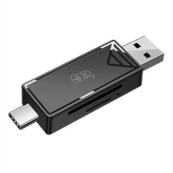 KAWAU C351 USB 3.0 Nopea Type C + USB SD / TF -kortinlukija, kannettava OTG-sovitin