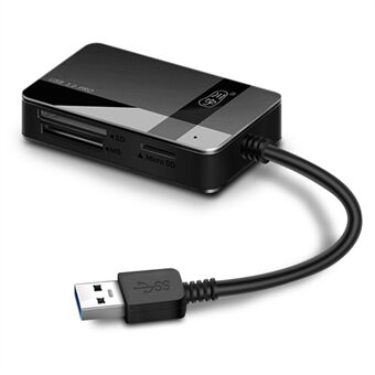 KAWAU C369DUO USB3.0 -kortinlukija-adapteri Tuki CF / TF / SD / MS -korteille Kannettava 4-in-1-kaapelikortinlukija