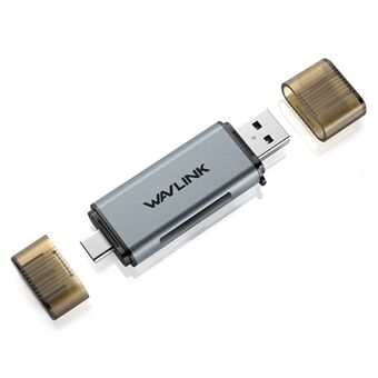 WAVLINK WL-CR3002 Type-C+USB3.0 SD / TF -kortinlukija Alumiiniseoksesta valmistettu muistikorttilaite