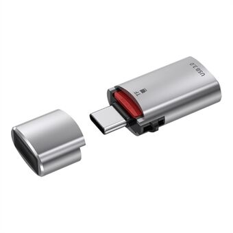 JS-72:n nopea USB 3.0 -muunnin, jossa on Type-C OTG -sovitin TF-kortilla ja USB-asemalla, kaksitoimin kortinlukija.