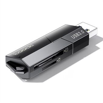 TOOCKI TQ-CS02 USB3.0 SD TF -kortinlukija 
Vetäytymismekanismilla varustettu muistikortinlukija 
tietokoneelle, PC:lle ja kannettavalle tietokoneelle