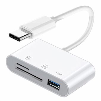 UC-155-SD003 USB 2.0 USB-C versio TF + Mini-SD -kortinlukija USB-naarassovitin kannettavalle tietokoneelle, tablet-laitteelle ja puhelimelle