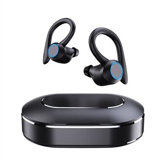 Q23 Ear Hook Headsets Vedenpitävät TWS Langattomat Bluetooth-nappikuulokkeet Sports Touch Ohjattavat kuulokkeet latauskaapelilla - Musta