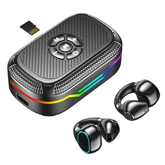 DX-15 MP3 Bluetooth langaton kuulokkeet RGB-valolla varustetut klipsituki korvakuuloke tukee TF-korttia