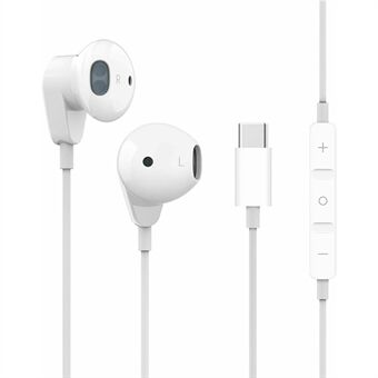 Langalliset kuulokkeet Type-C Plug HIFI Stereo Half In-ear kuulokkeet Xiaomi Huaweille jne.