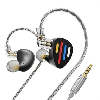 ND X12 Langalliset Korvakuulokkeet 10 mm Dynaamisella Elementillä +5BA HiFi In-Ear Kuulokkeet Irrotettavalla Kaapelilla, Ei Mikrofonia