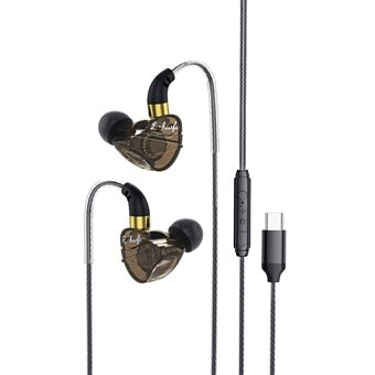 ESSAGER 1.2 metrin Type-C Plug In-ear -kuulokkeet, urheiluun sopivat, jaettu ohjain nappikuulokkeet