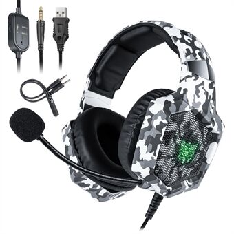 ONIKUMA K8 Camouflage Omnidirectional MIC USB Gaming Headset Langalliset kuulokkeet