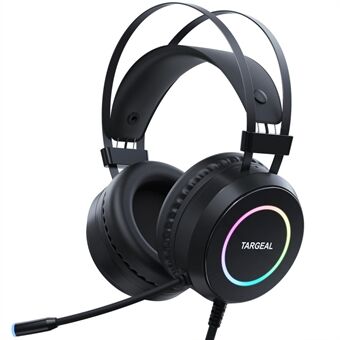 TARGEAL 7.1 Surround Sound USB Langalliset kuulokkeet Melua vaimentavat PC-pelikuulokkeet RGB-valolla