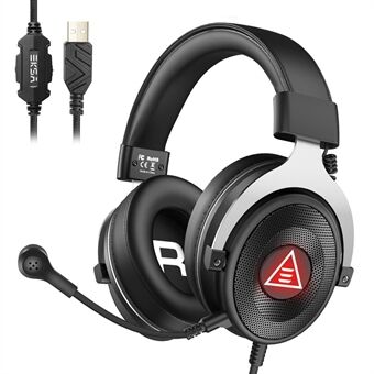 EKSA E900 Plus USB Gaming Headset Virtual 7.1 Surround Sound ENC melunvaimennus LED-kuulokkeet