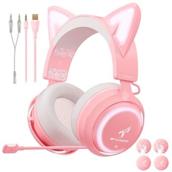 SOMIC GS510 Cat Ear Design USB+3,5mm langallinen Over-Ear E-urheilukuulokkeet musiikkipelikuulokkeet LED-valolla