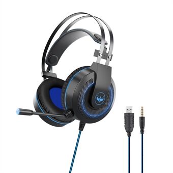 OVLENG GT65 E-Sport Gaming Headset LED-valokuulokkeet PS5:lle / Xbox Onelle / älypuhelimelle / tabletille, USB+3,5 mm pistoke
