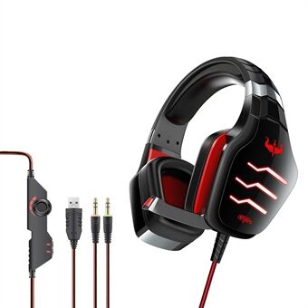 OVLENG GT85 HD Surround Sound E-Sport-kuulokkeet LED-valot pelikuulokkeet, USB+2*3.5mm liitin